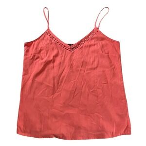 The‎ Limited Coral Pink Lattice V-Neck Cami Top Adjustable Straps Womens Medium